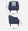 Nelson Fabric 1 Seater Sofa in Blue Colour