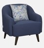 Nelson Fabric 1 Seater Sofa in Blue Colour