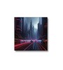Neon Cityscape Canvas Art Print Printed Wall Painting Black Frame