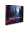 Neon Cityscape Canvas Art Print Printed Wall Painting Black Frame