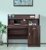 Neptune Hutch Desk in Brown Matte Finish