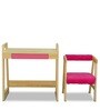 MacMillan Pine Wood Activity Table Chair Set with Adjustable Height in Pink