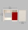 Nero Multipurpose, Computer Desk for Home/Office, Writing Table, Sturdy Small Desks for Small Spaces in Scarlet Red & Highland Pine Finish