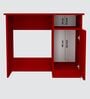 Nero Multipurpose, Computer Desk for Home/Office, Writing Table, Sturdy Small Desks for Small Spaces in Scarlet Red Finish