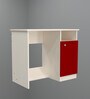 Nero Multipurpose, Computer Desk for Home/Office, Writing Table, Sturdy Small Desks for Small Spaces in Scarlet Red & Highland Pine Finish