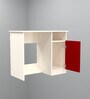 Nero Multipurpose, Computer Desk for Home/Office, Writing Table, Sturdy Small Desks for Small Spaces in Scarlet Red & Highland Pine Finish