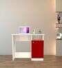 Nero Multipurpose, Computer Desk for Home/Office, Writing Table, Sturdy Small Desks for Small Spaces in Scarlet Red & Highland Pine Finish