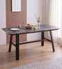 Nerova 6-Seater Dining Set In Solid Wood Base With Marble Finish