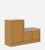 Nervia Shoe Rack In Urban Teak Colour With Seating
