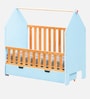 Nest Baby Crib with Mattress In Blue Finish