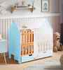 Nest Baby Crib with Mattress In Blue Finish