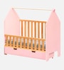Nest Baby Crib with Mattress In Pink Finish