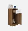 Nest Pedestal in Lyon Teak & White Finish With Drawer