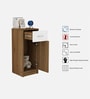 Nest Pedestal in Lyon Teak & White Finish With Drawer
