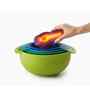 (Set Of 9) Nest Multicolour Polypropylene & Metal Mixing Bowl
