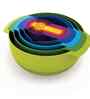 (Set Of 9) Nest Multicolour Polypropylene & Metal Mixing Bowl