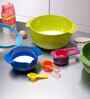 (Set Of 9) Nest Multicolour Polypropylene & Metal Mixing Bowl