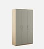 Nester 3 Door Wardrobe In Sebastian Oak & Melamine Finish