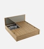 Nester King Sized Bed With Front Pull Out Storage In Sebastian Oak & Melamine Finish
