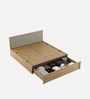 Nester King Sized Bed With Front Pull Out Storage In Sebastian Oak & Melamine Finish