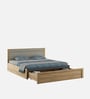 Nester King Sized Bed With Front Pull Out Storage In Sebastian Oak & Melamine Finish