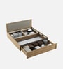 Nester King Sized Bed With Front Pull Out Storage In Sebastian Oak & Melamine Finish