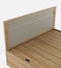Nester Queen Sized Bed With Front Pull Out Storage In Sebastian Oak & Melamine Finish