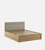 Nester Queen Sized Bed With Front Pull Out Storage In Sebastian Oak & Melamine Finish