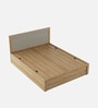 Nester Queen Sized Bed With Front Pull Out Storage In Sebastian Oak & Melamine Finish