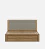 Nester Queen Sized Bed With Front Pull Out Storage In Sebastian Oak & Melamine Finish