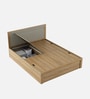 Nester Queen Sized Bed With Front Pull Out Storage In Sebastian Oak & Melamine Finish