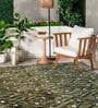 Nettle Green Geometric Polyester 6 ft x 9 ft Machine Made Carpet