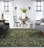 Nettle Green Geometric Polyester 6 ft x 9 ft Machine Made Carpet