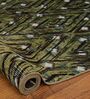 Nettle Green Geometric Polyester 6 ft x 9 ft Machine Made Carpet