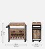 Neumark Solid Wood Bar Trolley In Natural Finish