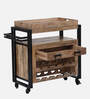 Neumark Solid Wood Bar Trolley In Natural Finish