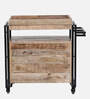Neumark Solid Wood Bar Trolley In Natural Finish