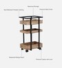 Neutal Solid Wood Bar Trolley In Natural Finish