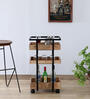 Neutal Solid Wood Bar Trolley In Natural Finish