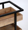 Neutal Solid Wood Bar Trolley In Natural Finish