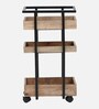 Neutal Solid Wood Bar Trolley In Natural Finish