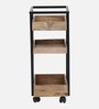 Neutal Solid Wood Bar Trolley In Natural Finish