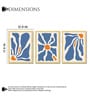 Blue & Orange Abstract Wall Art Framed Set of 3