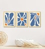 Blue & Orange Abstract Wall Art Framed Set of 3
