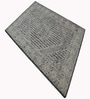 Neutral Geometric Wool And Cotton 8 X 5 Feet Hand Tufted Carpet