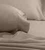 Neutral Solid 300 TC Tencel King Size Bed Sheet with 2 Pillow Covers 24 Collection