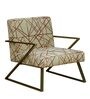 Neva Lounge Chair with Base in Brass Finish