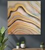 Never-ending Waves Gold Synthetic Wood Framed Oil Painting