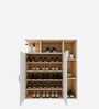 Nevera Shoe Cabinet In Beige Teak & Frosty White Finish