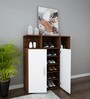 Nevera Shoe Cabinet In Walnut And Frosty White Finish